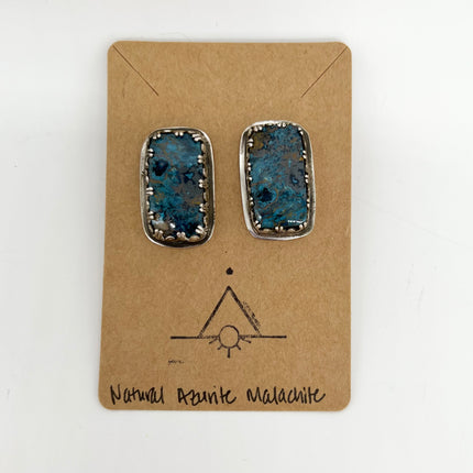 Natural Azurite Malachite Earrings