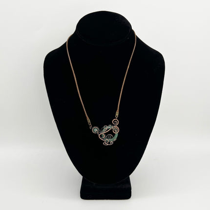 Green Aventurine & Copper Octopus Necklace