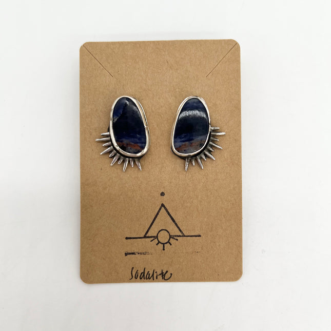 Radial Spike Sodalite Earrings