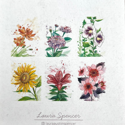 Watercolor Flower Card Pack