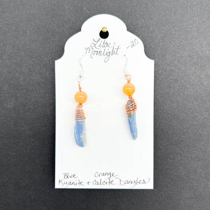 Blue Kyanite & Orange Calcite Dangles