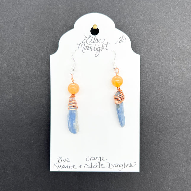 Blue Kyanite & Orange Calcite Dangles