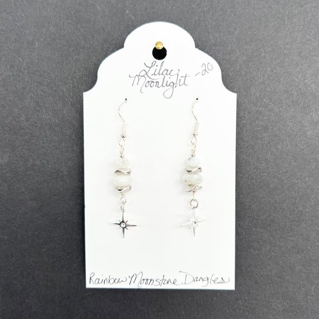 Rainbow Moonstone Dangles