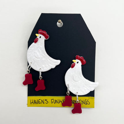 Chicken Earrings