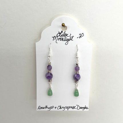 Amethyst & Chrysoprase Dangles