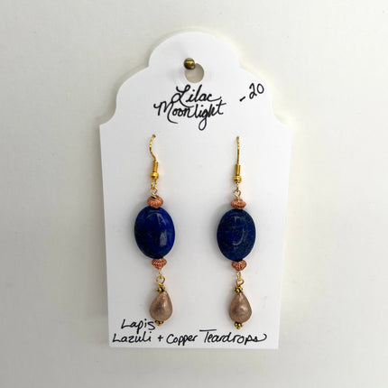 Lapis Lazuli & Copper Teardrops