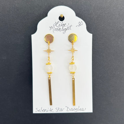Selenite Star Dangles