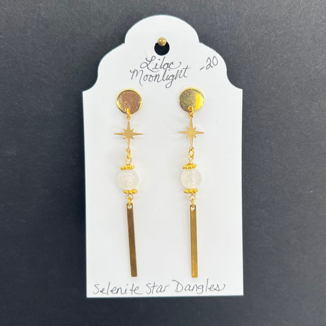 Selenite Star Dangles