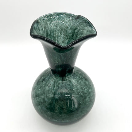 Aventurine Blue Ruffle Vase