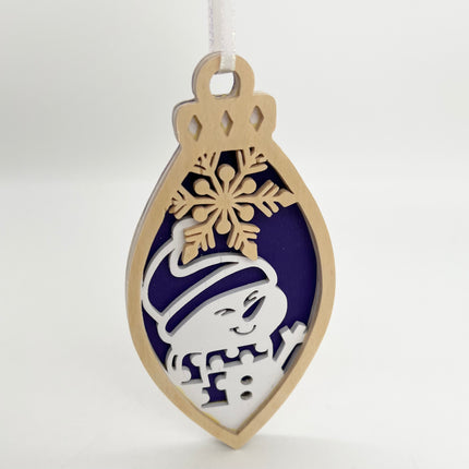 Purple Snowman Bulb Ornament