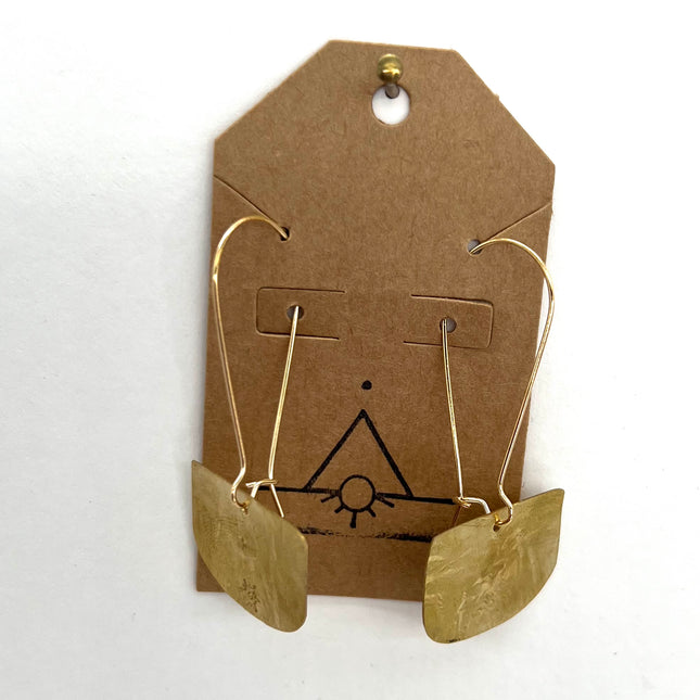 Textured Brass Earrings