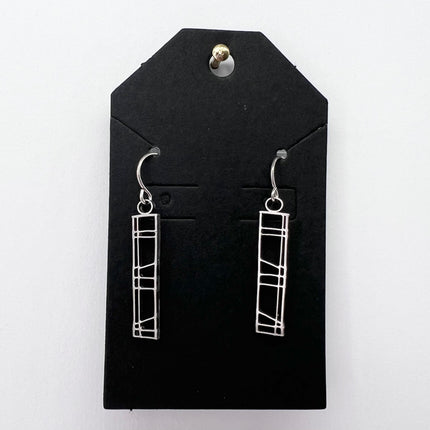Sterling Silver Earrings-Narrow Lines
