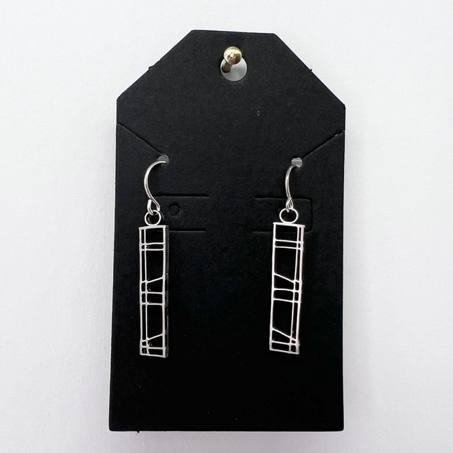 Sterling Silver Earrings-Narrow Lines