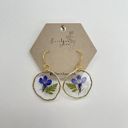 Clear Circles with Blue Flowers