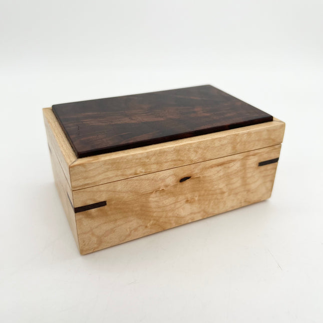 Maple Box - Hinged Walnut Lid
