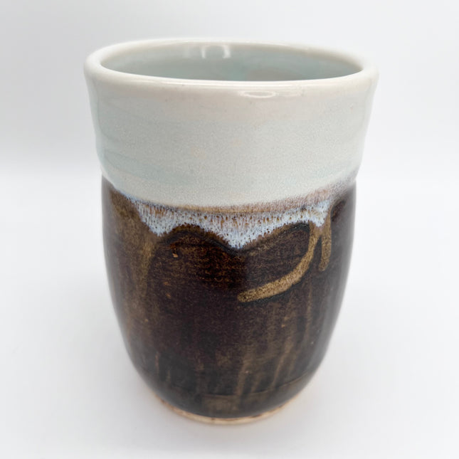 Large Cup- Ice Blue and Brown