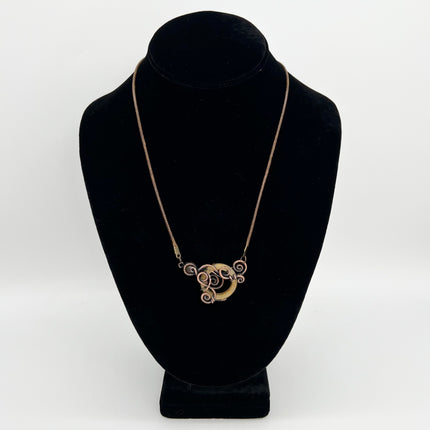 Carnelian & Copper Octopus Necklace