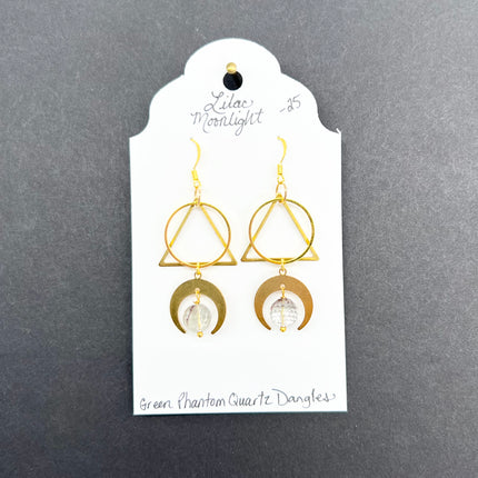 Green Phantom Quartz Dangles