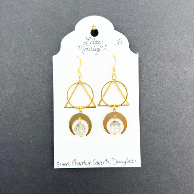 Green Phantom Quartz Dangles