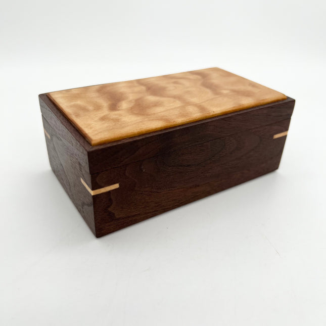 Walnut Box - Hinged Maple Lid