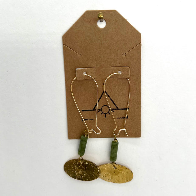 South Jade Textured Brass Earrings