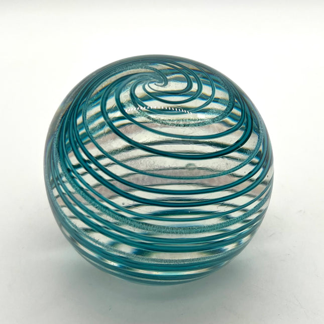 01| Teal Cane/Dichro Paperweight
