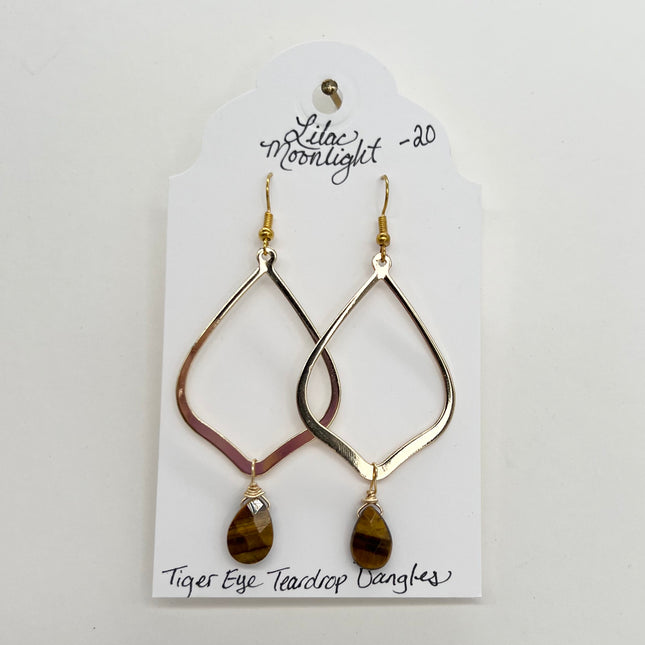 Tiger Eye Teardrop Dangles