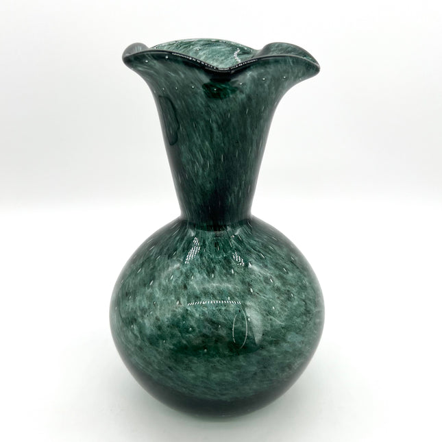 Aventurine Blue Ruffle Vase