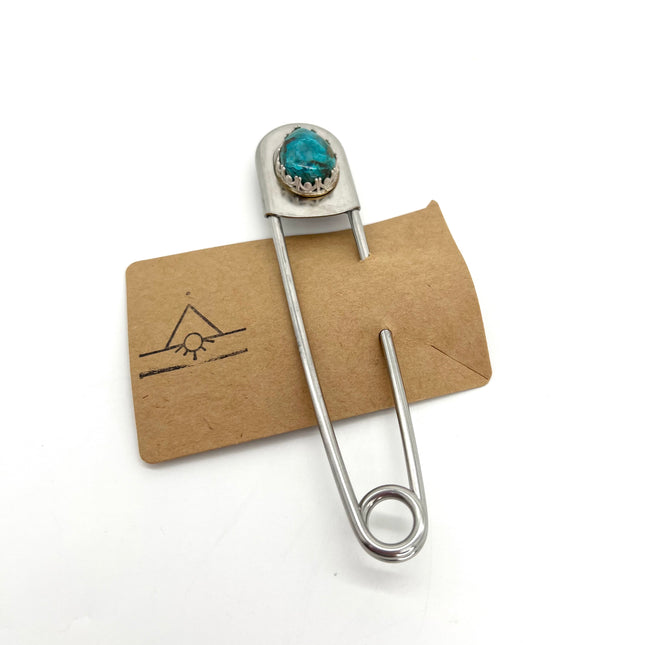 Chrysocolla Malachite Blanket Pin