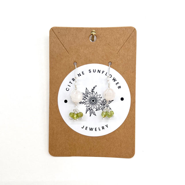 Rose Quartz & Peridot Dangles