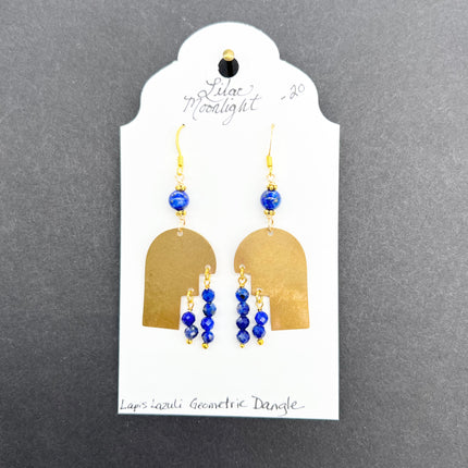 Lapis Lazuli Geometric Dangles