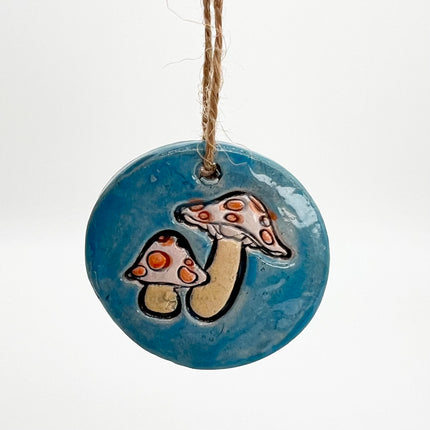 Blue Mushroom Ornament