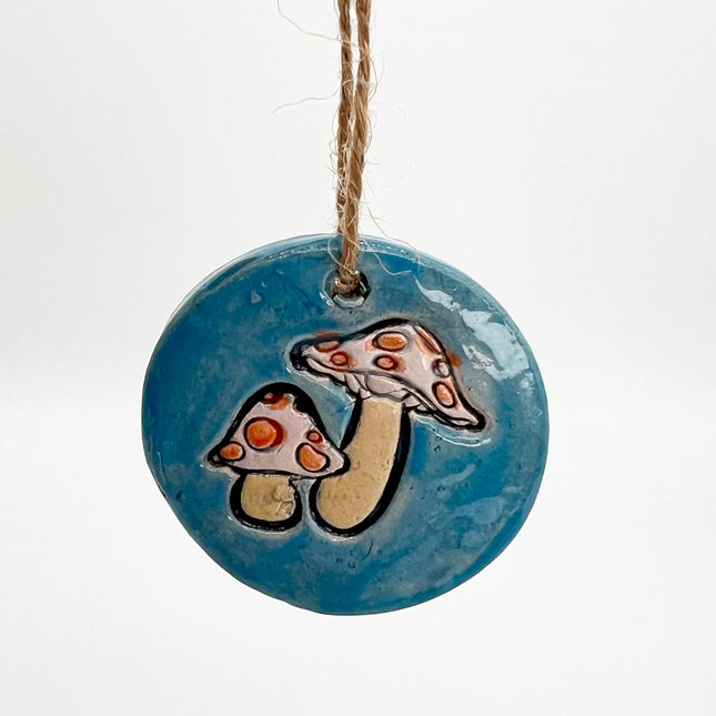 Blue Mushroom Ornament