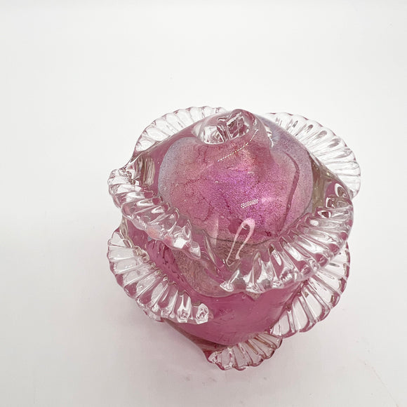 Rose Paperweight- Pink Dichro