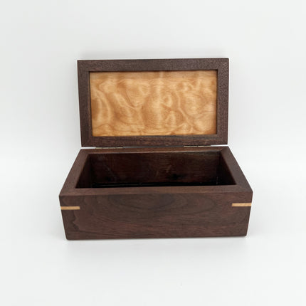 Walnut Box - Hinged Maple Lid