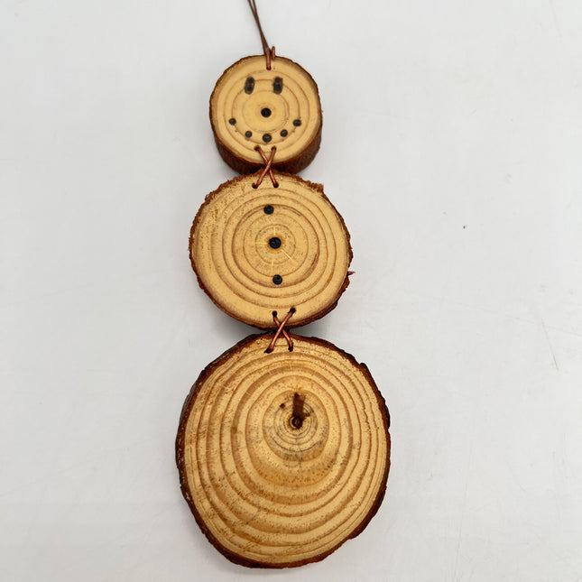 Wood Slice Snowman Ornament