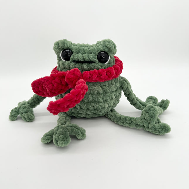 Grumpy Frog - Red Scarf