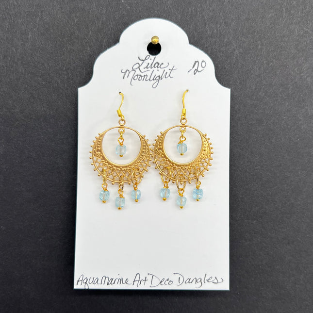 Aquamarine Art Deco Dangles