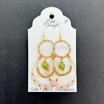 Jade & Rose Quartz Chandeliers