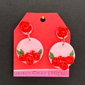 Pink & Red Rose Earrings