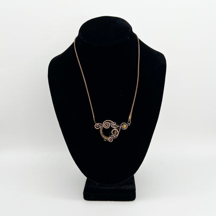 Tiger's Eye & Copper Octopus Necklace