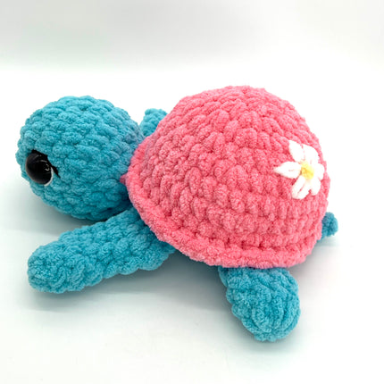 Large Turtle-Turquoise & Pink
