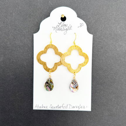 Abalone Quatrefoil Dangles