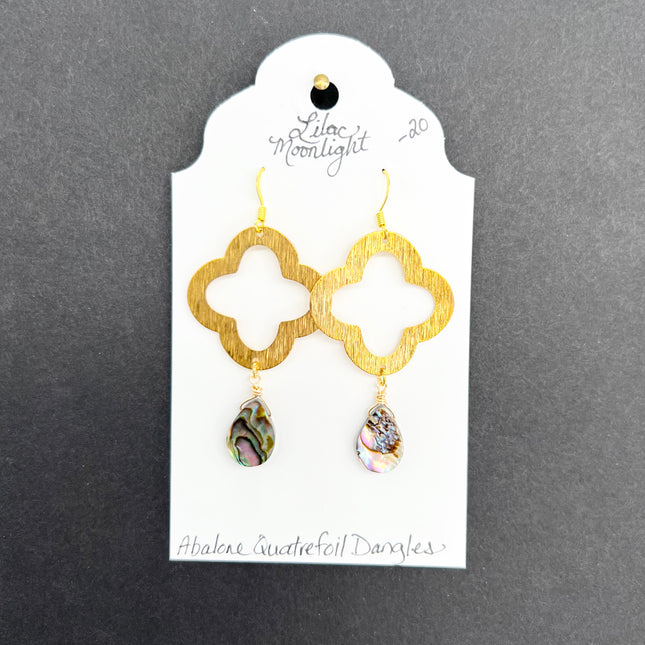 Abalone Quatrefoil Dangles