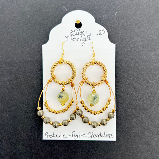 Prehnite & Pyrite Chandeliers