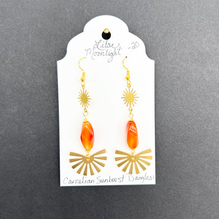 Carnelian Sunburst Dangles