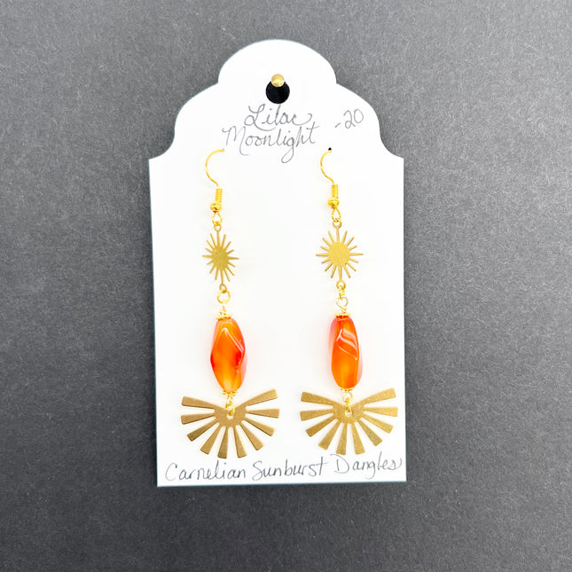 Carnelian Sunburst Dangles