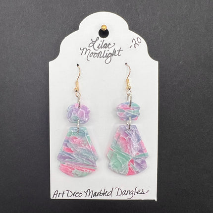 Art Deco Marbled Dangles