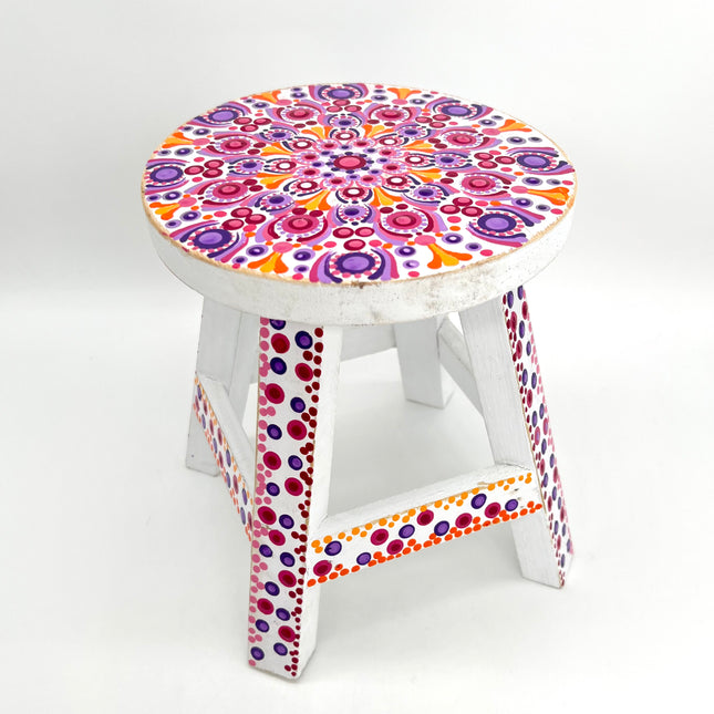 Wooden Stool - Purple Rain