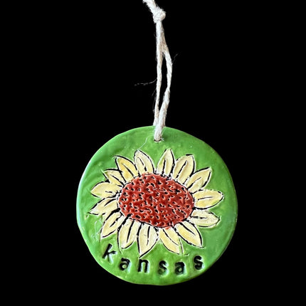 Green Kansas Sunflower Ornament